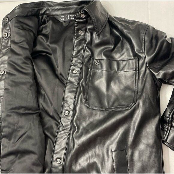 Guess Faux Leather Jacket Size S Black New With Tags - Picture 11 of 11